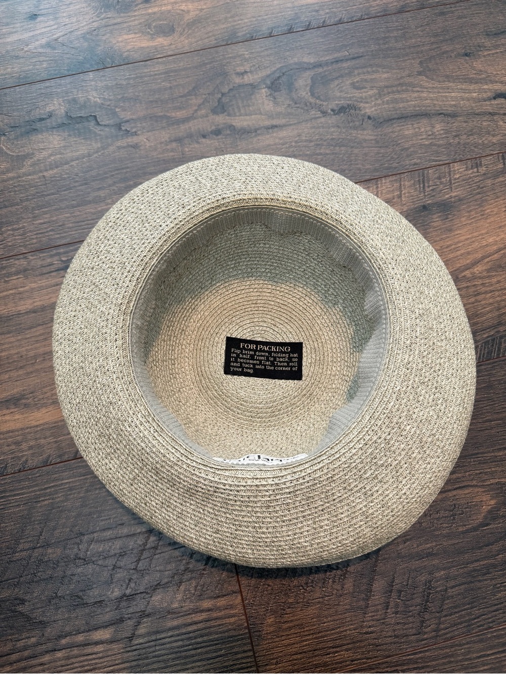 ERIC JAVITS Sun Hat Squishee Straw Packable Travel Wide Brim UPF 50+ Khaki Green - Picture 4 of 9